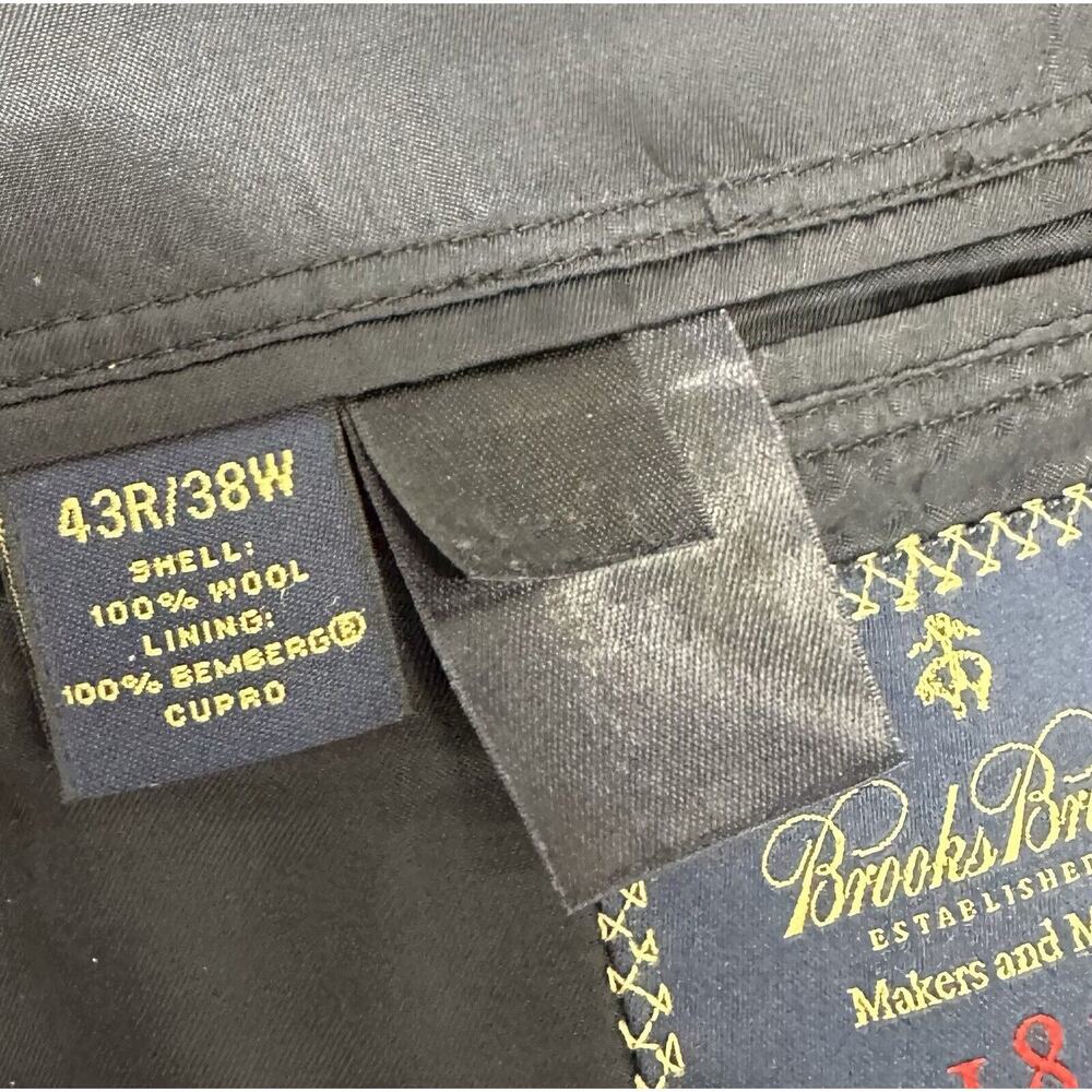 Brooks Brothers Jacket 43 R Navy SaxXon Wool Striped Madison 1818 Sport Coat USA - Picture 11 of 11